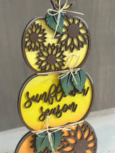 Load image into Gallery viewer, Sunflower Stacking Pumpkin File SVG, Reversible, Fall Glowforge, LuckyHeartDesignsCo
