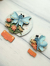 Load image into Gallery viewer, Butterfly Snow Globe Interchangeable File SVG, TINY, Glowforge, Butterflies, Daisies Flower, Daisy, Tiered Tray LuckyHeartDesignsCo
