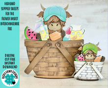 Load image into Gallery viewer, Summer Treats Highland For The Flower Basket Interchangeable File SVG, TINY, Watermelon, Lemonade, Tray, Glowforge, LuckyHeartDesignsCo
