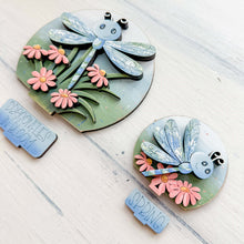 Load image into Gallery viewer, Dragonfly Snow Globe Interchangeable File SVG, TINY, Glowforge, Birdhouse, Dragonflies, Flower, Butterfly, Tiered Tray LuckyHeartDesignsCo

