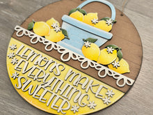 Load image into Gallery viewer, Lemon Holiday Door Sign Interchangeable File, SVG, Lemonade, Summer, Fruit, Basket, Spring Seasonal Home Welcome, glowforge
