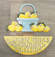 Load image into Gallery viewer, Lemon Holiday Door Sign Interchangeable File, SVG, Lemonade, Summer, Fruit, Basket, Spring Seasonal Home Welcome, glowforge
