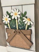 Load image into Gallery viewer, Picnic Basket Mug Stick Pallet Sign File SVG, Glowforge Tiered Tray Decor, Spring, Summer Plant Stake, Christmas, Flower LuckyHeartDesignsCo

