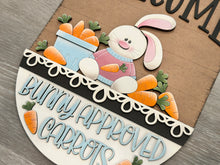Load image into Gallery viewer, Easter Bunny Carrots Holiday Door Sign Interchangeable File, SVG Bunny, Eggs, Basket, Spring, Seasonal, Home, Welcome, glowforge
