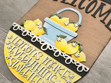 Load image into Gallery viewer, Lemon Holiday Door Sign Interchangeable File, SVG, Lemonade, Summer, Fruit, Basket, Spring Seasonal Home Welcome, glowforge
