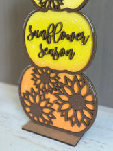 Load image into Gallery viewer, Sunflower Stacking Pumpkin File SVG, Reversible, Fall Glowforge, LuckyHeartDesignsCo
