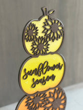 Load image into Gallery viewer, Sunflower Stacking Pumpkin File SVG, Reversible, Fall Glowforge, LuckyHeartDesignsCo
