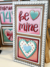 Load image into Gallery viewer, Valentine Heart Interchangeable Leaning Sign File SVG, Glowforge Tiered Tray, Love, Valentine's Day, LuckyHeartDesignsCo
