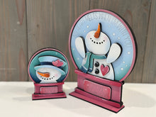 Load image into Gallery viewer, Snowman Valentines Love Snow Globe Interchangeable File SVG, TINY, Glowforge, Frosty. Snowmen, Heart, Tiered Tray LuckyHeartDesignsCo
