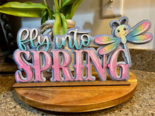 Load image into Gallery viewer, Dragonfly Spring Shelf Sitter Sign File SVG, Glowforge, Flower, Butterfly, Daisy, Dragonflies, Summer Tiered Tray LuckyHeartDesignsCo
