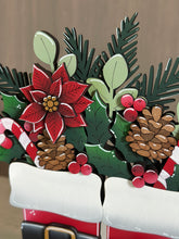 Load image into Gallery viewer, Christmas Santa Boots Foliage Standing File SVG, Floral, Candy Cane, Holly, Greens, Tree, Holiday, Merry, Glowforge, LuckyHeartDesignsCo

