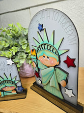 Load image into Gallery viewer, Statue of Liberty Tall Arch Sign Interchangeable File SVG, TINY, insert only, USA, Fireworks,  America, Glowforge Tiered LuckyHeartDesignsCo
