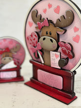 Load image into Gallery viewer, Moose Valentines Snow Globe Interchangeable File SVG, TINY, Glowforge, Love, Heart, Tiered Tray LuckyHeartDesignsCo
