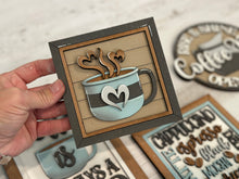 Load image into Gallery viewer, Coffee is Always a Good Idea Sign Bundle Set File SVG, Glowforge, Coffee Mug, Bar, Door Hanger, LuckyHeartDesignsCo
