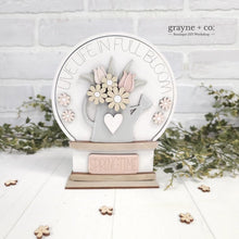 Load image into Gallery viewer, April Showers Full Bloom Spring Snow Globe Interchangeable File SVG, Glowforge, Watering Can, Rain, Flower, Tiered Tray LuckyHeartDesignsCo
