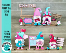 Load image into Gallery viewer, Valentines Tiered Tray Gnomes File SVG, Tiered Tray Holiday Decor, Glowforge, LuckyHeartDesignsCo

