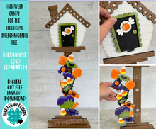 Load image into Gallery viewer, Halloween Candy for the Birdhouse Interchangeable File SVG, Glowforge, Fall, Seasonal, Holiday Shapes, LuckyHeartDesignsCo
