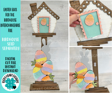 Load image into Gallery viewer, Easter Eggs for the Birdhouse Interchangeable File SVG, Spring, Bunny Carrot Seasonal, Holiday Shapes, Glowforge, Laser, LuckyHeartDesignsCo
