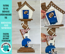 Load image into Gallery viewer, Football for the Birdhouse Interchangeable File SVG, Sports, Team,  Glowforge Summer, Seasonal, Holiday, LuckyHeartDesignsCo
