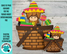 Load image into Gallery viewer, Cinco De Mayo Highland For The Flower Basket Interchangeable File SVG, Piñata, Farm, Cow, Spring Tiered Tray, Glowforge, LuckyHeartDesignsCo
