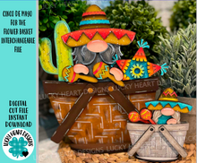 Load image into Gallery viewer, Cinco De Mayo Gnome For The Flower Basket Interchangeable File SVG, Fiesta, Cactus, Piñata, Tiered Tray, Glowforge, LuckyHeartDesignsCo
