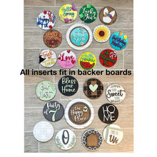 Load image into Gallery viewer, Decorative Round Frames Interchangeable Leaning sign File SVG, ladder, Seasonal, Holiday, Christmas Fall Glowforge, LuckyHeartDesignsCo Base
