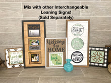Load image into Gallery viewer, Seasonal Friends Round Interchangeable Leaning Sign File SVG, Ladder, Holiday, Christmas, Halloween, Fall, Glowforge, LuckyHeartDesignsCo
