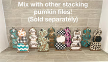 Load image into Gallery viewer, Happy Snowman Stacking Pumpkin Reversible File SVG, Reversible, Patchwork, Glowforge Standing Winter Decor, Fall, Craft, LuckyHeartDesignsCo
