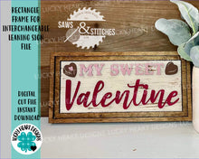 Load image into Gallery viewer, Rectangle Frame for Interchangeable Leaning Sign File, Glowforge, LuckyHeartDesignsCo
