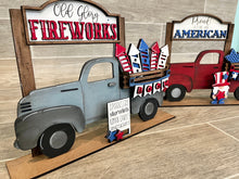Load image into Gallery viewer, Fourth of July add on Interchangeable Farmhouse Truck File SVG, USA Glowforge Summer, LuckyHeartDesignsCo
