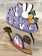 Load image into Gallery viewer, Gnome Mushroom Easter Interchangeable House File SVG, (add on) Tiered Tray, Glowforge, LuckyHeartDesignsCo
