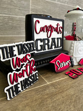 Load image into Gallery viewer, Graduation Gumball Scoop Sign File SVG, Glowforge, Tier Tray, LuckyHeartDesignsCo
