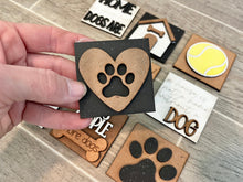 Load image into Gallery viewer, MINI Dog Interchangeable Leaning Sign File SVG, Tiered Tray Glowforge, LuckyHeartDesignsCo
