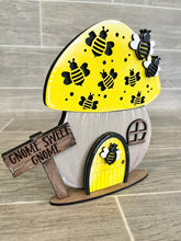 Load image into Gallery viewer, Gnome Mushroom Bee Interchangeable House File SVG, (add on) Tiered Tray, Glowforge, LuckyHeartDesignsCo
