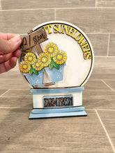 Load image into Gallery viewer, Sunflower Snow Globe Interchangeable File SVG, Glowforge Fall, Tiered Tray LuckyHeartDesignsCo
