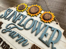 Load image into Gallery viewer, Sunflower Farm Pick Your Own Sign File SVG, Glowforge, Fall Summer Door Hanger, LuckyHeartDesignsCo
