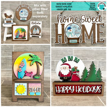 Load image into Gallery viewer, Winter Highland Cow Snow Globe Interchangeable File SVG, TINY, Glowforge, Tiered Tray, Snowman, Farm, LuckyHeartDesignsCo
