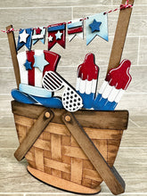 Load image into Gallery viewer, Fourth of July For The Flower Basket Interchangeable File SVG, America, USA, Summer, Tiered Tray, Glowforge, LuckyHeartDesignsCo

