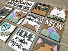 Load image into Gallery viewer, Cat Love Interchangeable Leaning Sign File SVG, Tiered Tray Glowforge, LuckyHeartDesignsCo
