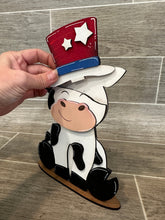 Load image into Gallery viewer, Dairy Cow Animal Hats Interchangeable MINI File SVG, Seasonal Leaning sign, Holiday, Farm Tiered Tray Glowforge, LuckyHeartDesignsCo
