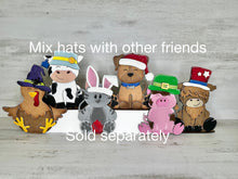 Load image into Gallery viewer, Fox Animal Hats Interchangeable MINI File SVG, Seasonal Leaning sign, Christmas, Holiday, Pet, Tiered Tray Glowforge, LuckyHeartDesignsCo
