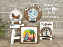 Load image into Gallery viewer, Highland Easter Bunny Carrots Snow Globe Interchangeable File SVG, TINY, Glowforge, Spring, Farm Easter Eggs Tiered Tray LuckyHeartDesignsCo
