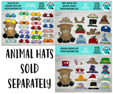 Load image into Gallery viewer, Teddy Bear Animal Hats Interchangeable File SVG, Seasonal Halloween Fall Christmas, Holiday, Pet, Tiered Tray Glowforge, LuckyHeartDesignsCo
