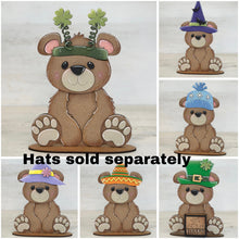 Load image into Gallery viewer, Bear Animal Hats Interchangeable MINI File SVG, Seasonal Leaning sign, Christmas, Holiday, Pet, Tiered Tray Glowforge, LuckyHeartDesignsCo
