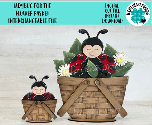 Ladybug For The Flower Basket Interchangeable File SVG, TINY, Daisy, Floral, Flowers, Spring Tiered Tray, Glowforge, LuckyHeartDesignsCo