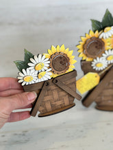Load image into Gallery viewer, Sunflowers Daisy For The Flower Basket Interchangeable File SVG, Flower, Floral, Summer, Fall Tiered Tray, Glowforge, LuckyHeartDesignsCo
