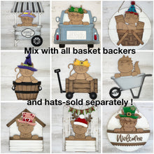 Load image into Gallery viewer, Moose Animal Hats Flower Basket Interchangeable File SVG, Farm, Christmas, Fall, Halloween, Tiered Tray, Glowforge, LuckyHeartDesignsCo

