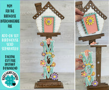 Load image into Gallery viewer, Mom for the Birdhouse Interchangeable File SVG, Glowforge, Floral, Flower, Seasonal, Holiday Shapes, Spring, Bird house, LuckyHeartDesignsCo
