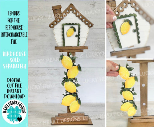 Lemons for the Birdhouse Interchangeable File SVG, Glowforge, Fall, Seasonal, Holiday Shapes, Spring, Bird house, LuckyHeartDesignsCo