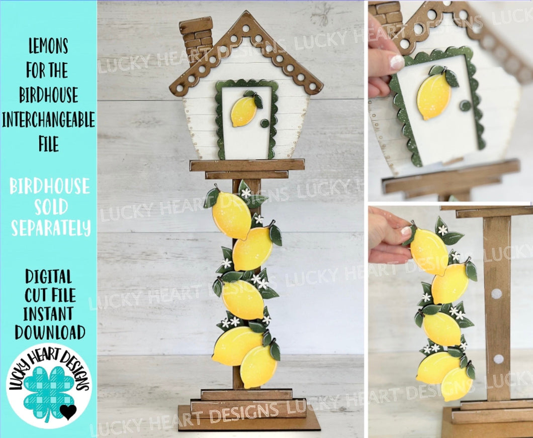 Lemons for the Birdhouse Interchangeable File SVG, Glowforge, Fall, Seasonal, Holiday Shapes, Spring, Bird house, LuckyHeartDesignsCo